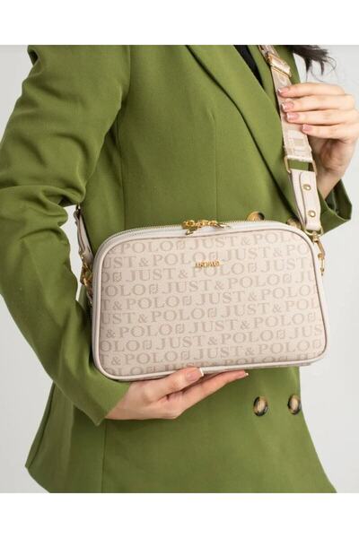 Lavanta Tekstil Original Just Polo Collection Women's Stone 5 Compartment Long Strap Shoulder Bag and Wallet