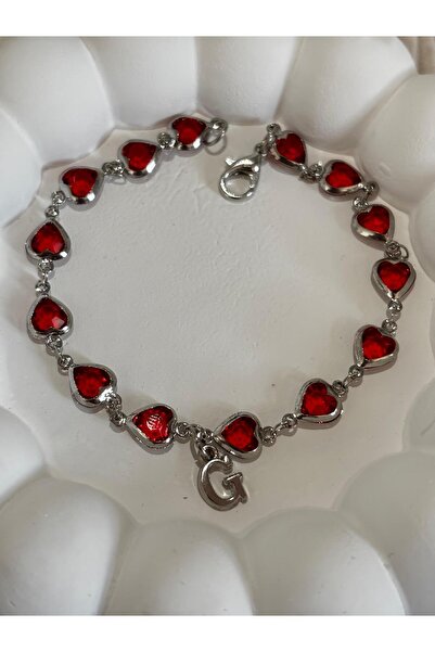 bijoux uniques Red Heart g Letter Women's Bracelet