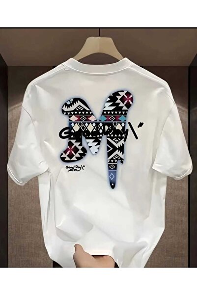 ORVIO Group Ethnic Patterned'H' Letter Printed T-Shirt