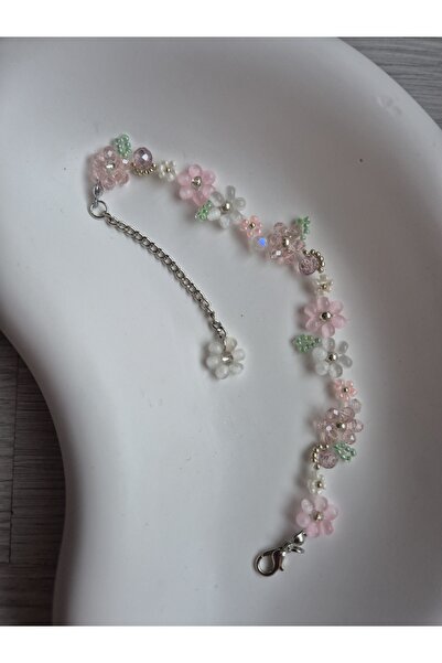 Handmade Sonsuz Papatya Elyapımı Bileklik Pembe