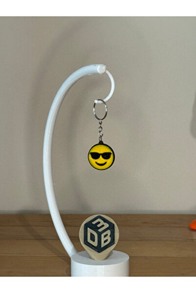 3DBALO سلسلة مفاتيح رائعة على شكل رمز تعبيري يرتدي نظارات