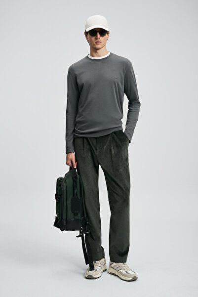 Lufian 112020056 Μακρυμάνικο μπλουζάκι Victor Ανδρικό μπλουζάκι ΠΡΑΣΙΝΟ