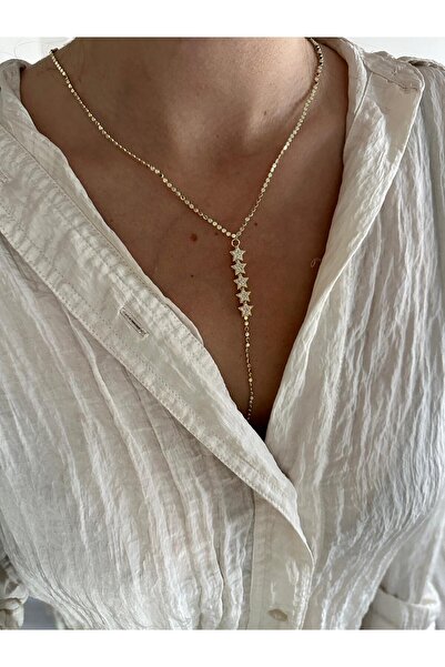 Charmist 14K Çelik Üzeri Altın Kaplama Yıldız Ezme Zincir Kolye