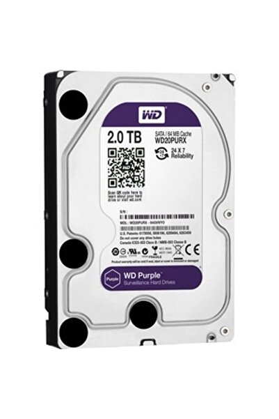 WESTERN DIGITAL WD 2TB Surveillance Hard Drive – AllFrame, 24/7, DVR/NVR compatible, supports up to 64 cameras
