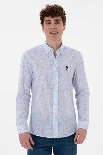 U.S. Polo Assn. Ανδρικό πουκάμισο με μακρυμάνικο σχέδιο, κομψό και άνετο υφαν...