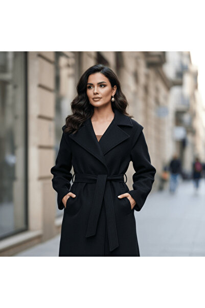 alqarat معطف طويل من الصوف المخلوط