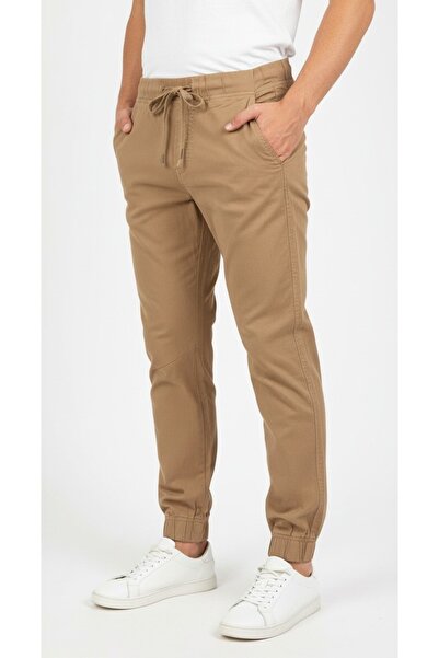 STITCH by MH Men's Solid Cotton 4 pocket Joggers-Beige