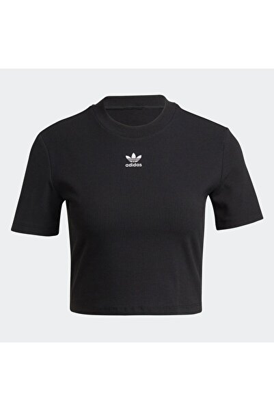 adidas Women's T-Shirt Top, Originals, Black, Cotton
