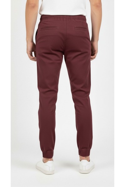 STITCH by MH Men's Solid Cotton 4 pocket Joggers- Marron