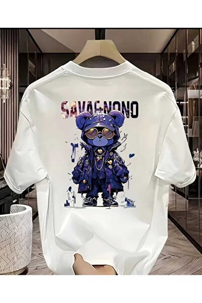 ORVIO Group Streetwear Teddy Bear Printed T-Shirt