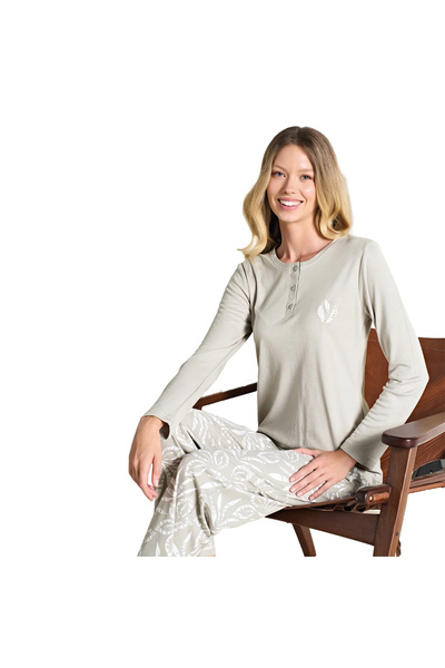 Over Sleep by Poleren Over Sleep 3118 Kadın Büyük Beden Pijama Takımı