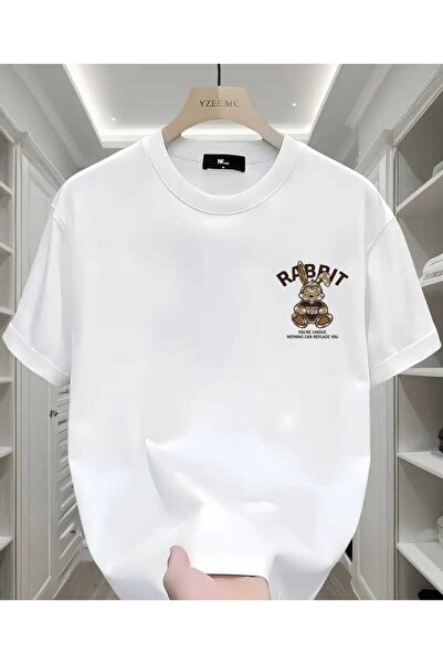 ORVIO Group Teddy Bear Rabbit and Slogan Printed T-Shirt