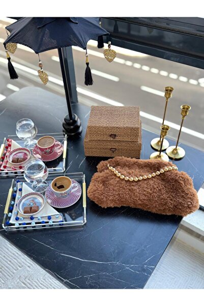 gulora Coffee Tone Puffy Rope Hand Knitted'Cloud' Clutch |   Gold Top Chain Strap