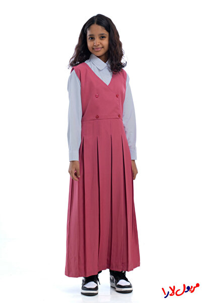 maryool lara Plain light pink apron, four-button model