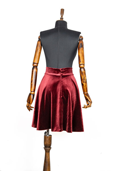 Sihirli Düğmeler Velvet Skirt