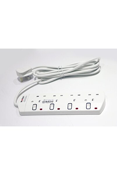 Koolen Plug Socket with 4 Outlets, 3 Meter Cable