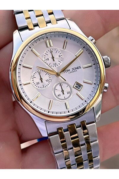 Tom Jones Men's Wristwatch 10080 with Bracelet Gift, Steel Strap, 3 Atm Water Resistant, 2 Years Warranty.