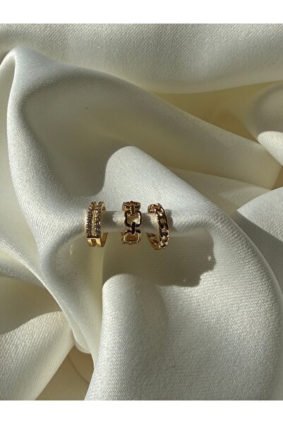 NB STEELORA أقراط مربعة الشكل من حجر الزركون بلون ذهبي نحاسي