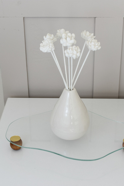 LALEZEN HOME Dekoratif Çiçekli Seramik Vazo (çiçekler dahildir)