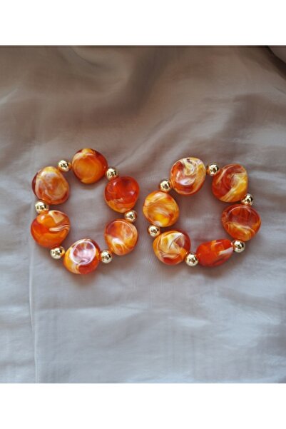 Velora Pinza Women's Orange Natural Stone Bracelet