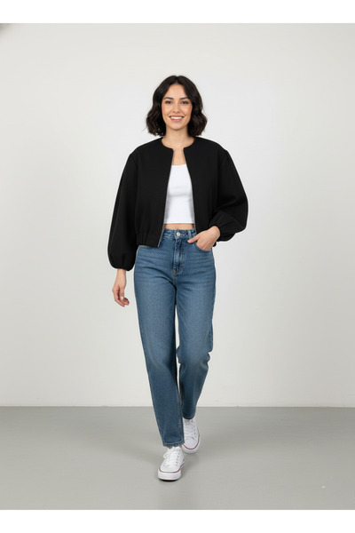 Butik Yakasız Bamber Kaşe Ceket