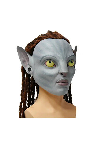 ELMHURST Adult Avatar character mask, accessory for carnival, Halloween, masquerade, rituals, latex