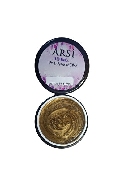 ARSİ UV dip reçine seti...Metalik gümüş 50 ml ve Metalik Altın 50 ml