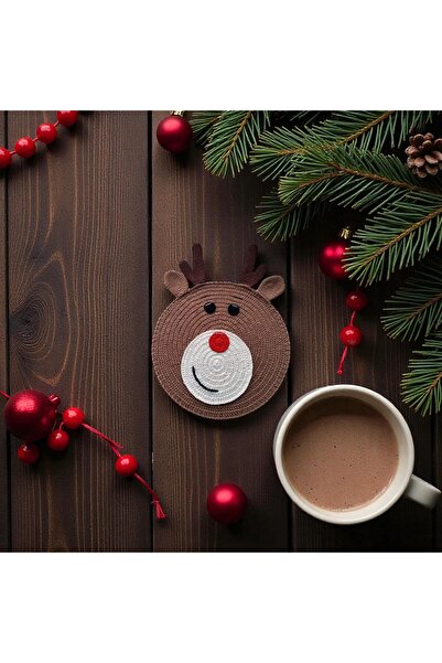 Charme Elegant Suport de farfurie tricotat manual cu tematică de Crăciun