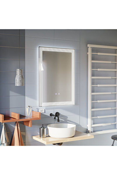 OEMN Rectangular LED Mirror, Defogger, 60 x 80 cm, ADIS Basic Touch