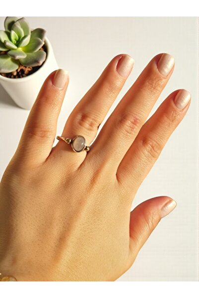 NBS Beautiful Naturel Stones خاتم كوارتز وردي اللون نحاسي قابل للتعديل ذو نوعية جيدة