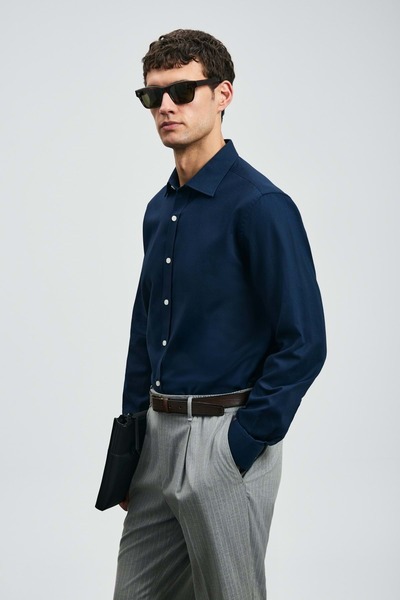 Lufian 112010678 Veran Чоловіча сорочка Basic Regular Fit Чоловіча сорочка СИНЯ