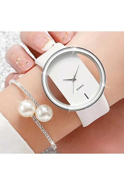 donna e milano Donna White Color Transparent Model Elegant Quartz Watch