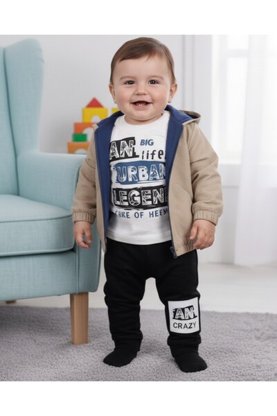 voyyo kids baby Baby Boy Raincoat with Hood, 3-Piece Seasonal Top and Bottom ...