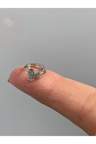 kurukafagift Çelik Piercing Fiyonk Halka Kalp Taşlı Helix Rook Lob Kıkırdak T...