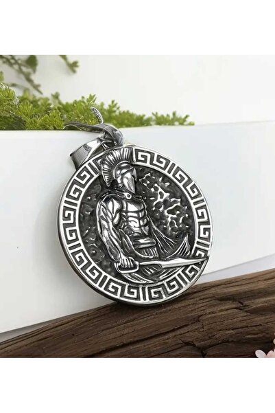 sarıyer silver Gladiator Warrior Themed Steel Men's Necklace Classic Vintage ...