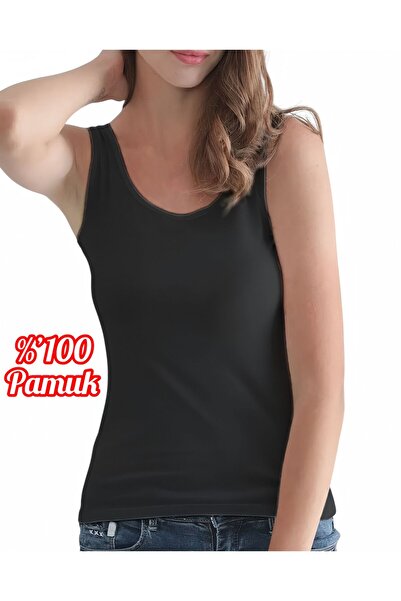 Özten 100% Cotton Ribbed Wide Strap Women's Tank Top Ozt511