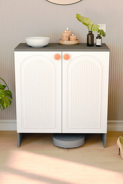 interGO Bohem MDF Membran Kapaklı Çok Amaçlı Dolap Erzak Dolabı Kiler Dolabı Mutfak Dolabı