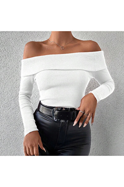 ZENGEZUR MALL Lvsqvr Long Sleeve Madonna Collar Blouse White (213908) (Size: S)