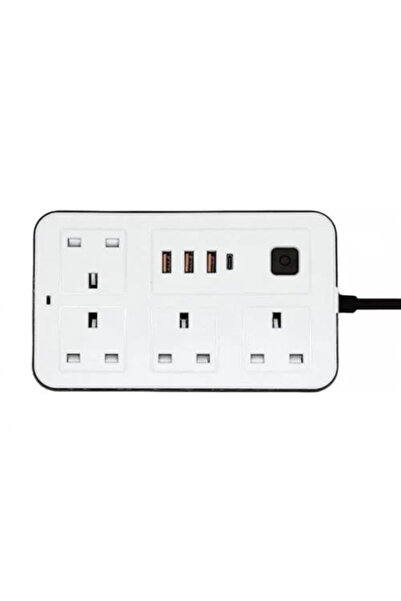 Generic Power strip – 4 AC outlets, 3 USB ports and Type-C PD fast charging, 2m cable, 2500W