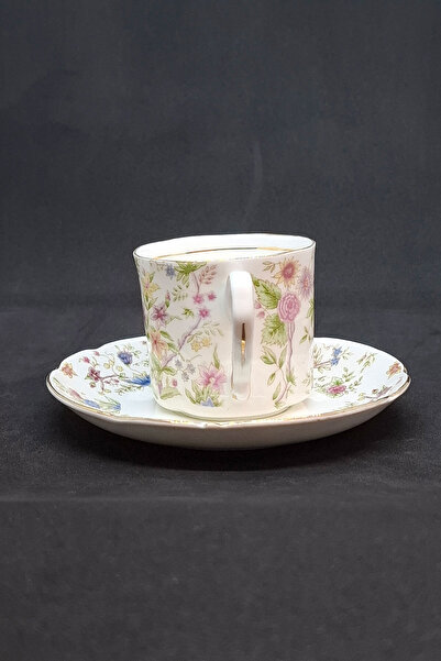 ABBETC Balmoral Castle Bone China Floral Double Coffee Cup 130 ml