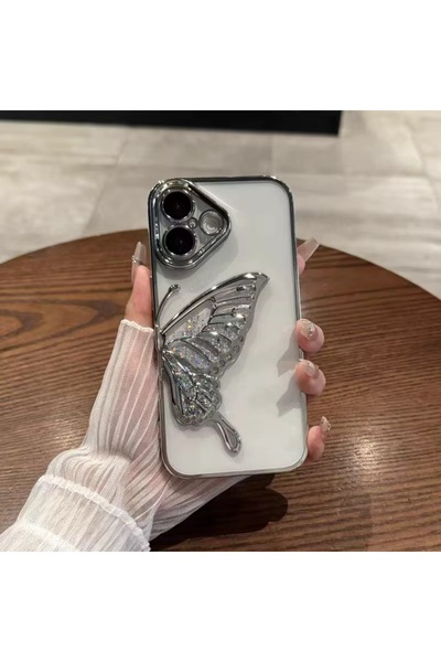 HYPERSOFT Iphone 17 (6.3 inç) Uyumlu Kamera Koruyuculu Sulu Simli 3d Kabartma...