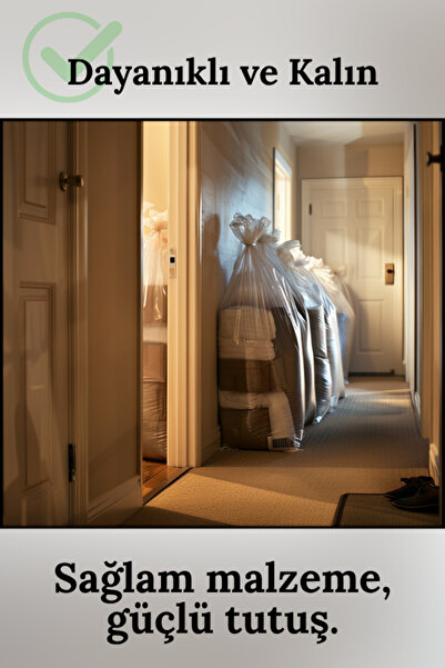 Truva Plastik 10 Adet 75x100 Şeffaf Kokusuz Taşıma Poşeti Taşınma Torbası Naylon Hurç Nakliye Nakliyat Çuvalı