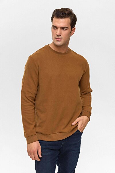 SÜVARİ O Neck Thessaloniki Dark Brown Men's Sweatshirt Sw2013700013