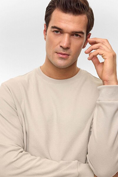 SÜVARİ O Neck Thessaloniki Ecru Men's Sweatshirt Sw2013700013