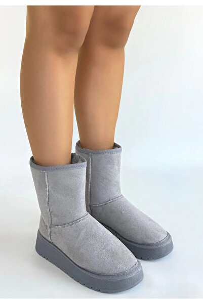 ZENGEZUR MALL Lvsqvr Sophia Gray Suede Boots (214037) (Size: 40)