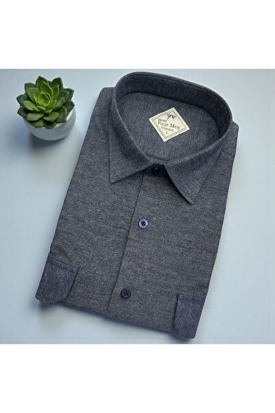 EREN STYLE Cămașă clasică din flanel de iarnă, 100% bumbac, cu mâneci lungi, ...