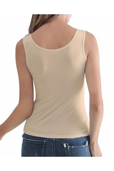 Özten 100% Cotton Ribbed Wide Strap Women's Tank Top Ozt511