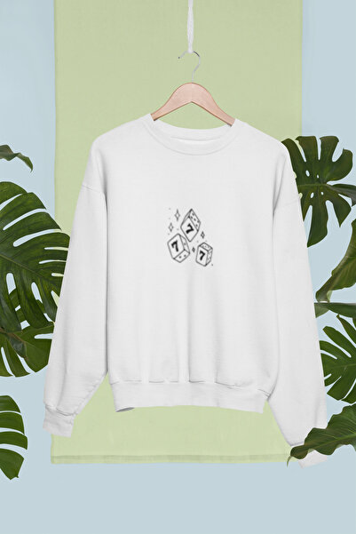 MG 7 زار سويت شيرت قطني مطبوع بأكمام طويلة 3 خيوط شا مبطن بالصوف نيسكس