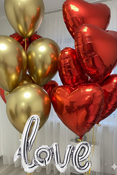 Baloncu Demmo مفهوم الحفلة الرومانسية: 5 قطع من رقائق القلب، 5 قطع من البالون...