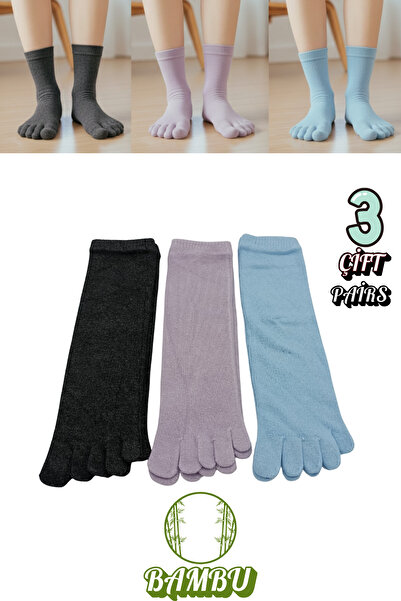 stellare 3 Pairs Bamboo Toe Socks Anti-Bacterial Socks